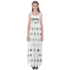 Vegan Vegetarian Icons Food Eat Empire Waist Maxi Dress by Wegoenart