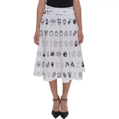 Vegan Vegetarian Icons Food Eat Perfect Length Midi Skirt by Wegoenart