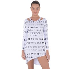 Vegan Vegetarian Icons Food Eat Asymmetric Cut-out Shift Dress by Wegoenart