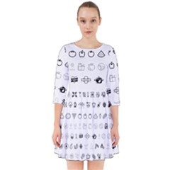 Vegan Vegetarian Icons Food Eat Smock Dress by Wegoenart