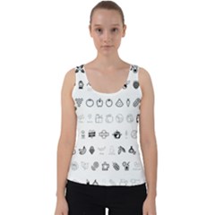 Vegan Vegetarian Icons Food Eat Velvet Tank Top by Wegoenart