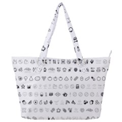 Vegan Vegetarian Icons Food Eat Full Print Shoulder Bag by Wegoenart