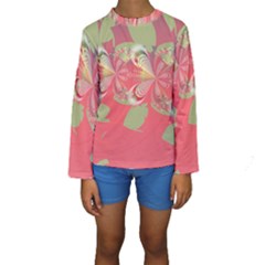 Fractal Gradient Colorful Infinity Kids  Long Sleeve Swimwear