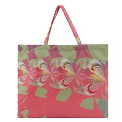 Fractal Gradient Colorful Infinity Zipper Large Tote Bag by Wegoenart