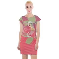 Fractal Gradient Colorful Infinity Cap Sleeve Bodycon Dress