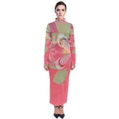 Fractal Gradient Colorful Infinity Turtleneck Maxi Dress