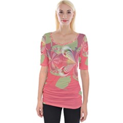 Fractal Gradient Colorful Infinity Wide Neckline Tee