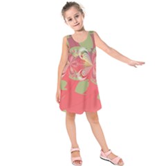 Fractal Gradient Colorful Infinity Kids  Sleeveless Dress