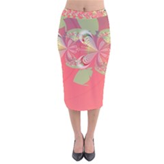 Fractal Gradient Colorful Infinity Velvet Midi Pencil Skirt