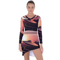 Fractal Mandelbulb 3d Ufo Invasion Asymmetric Cut-out Shift Dress by Wegoenart