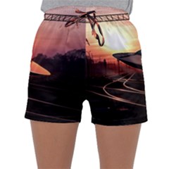 Fractal Mandelbulb 3d Ufo Invasion Sleepwear Shorts by Wegoenart