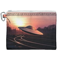 Fractal Mandelbulb 3d Ufo Invasion Canvas Cosmetic Bag (xxl) by Wegoenart