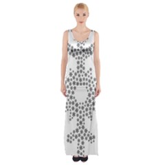 Snowflake Silhouette Fractal Maxi Thigh Split Dress by Wegoenart