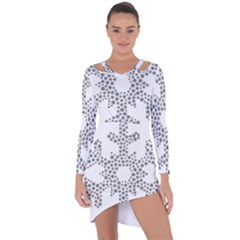 Snowflake Silhouette Fractal Asymmetric Cut-out Shift Dress