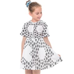 Snowflake Silhouette Fractal Kids  Sailor Dress by Wegoenart