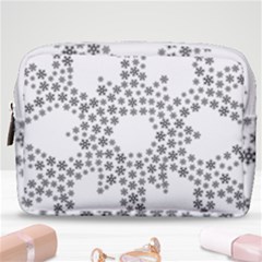 Snowflake Silhouette Fractal Make Up Pouch (medium)