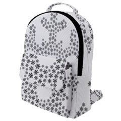 Snowflake Silhouette Fractal Flap Pocket Backpack (small)