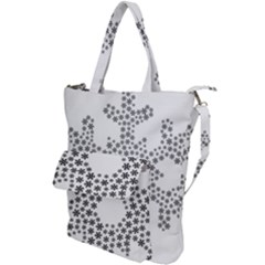 Snowflake Silhouette Fractal Shoulder Tote Bag