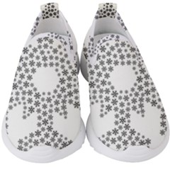 Snowflake Silhouette Fractal Kids  Slip On Sneakers