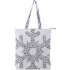 Snowflake Silhouette Fractal Double Zip Up Tote Bag