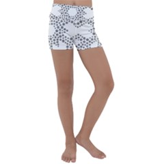 Snowflake Silhouette Fractal Kids  Lightweight Velour Yoga Shorts