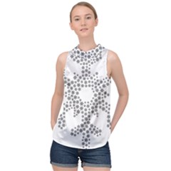 Snowflake Silhouette Fractal High Neck Satin Top