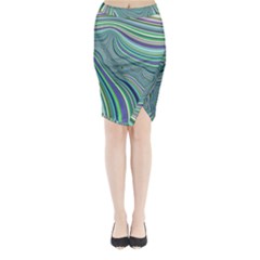 Art Fractal Gradient Colorful Infinity Pattern Midi Wrap Pencil Skirt by Wegoenart