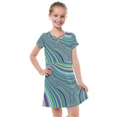 Art Fractal Gradient Colorful Infinity Pattern Kids  Cross Web Dress