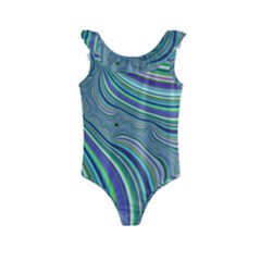 Art Fractal Gradient Colorful Infinity Pattern Kids  Frill Swimsuit