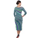 Art Fractal Gradient Colorful Infinity Pattern Quarter Sleeve Midi Velour Bodycon Dress View2