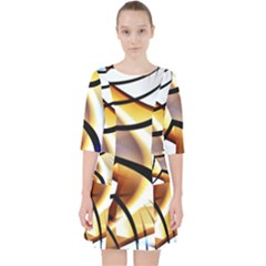 Pattern Fractal Gold Pointed Pocket Dress