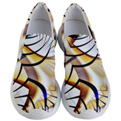 Pattern Fractal Gold Pointed Women s Lightweight Slip Ons by Wegoenart