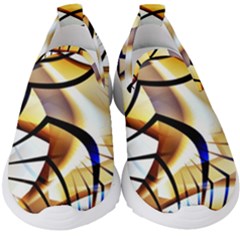 Pattern Fractal Gold Pointed Kids  Slip On Sneakers