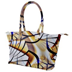 Pattern Fractal Gold Pointed Canvas Shoulder Bag