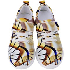 Pattern Fractal Gold Pointed Women s Velcro Strap Shoes by Wegoenart