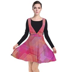 Abstract Background Texture Plunge Pinafore Dress