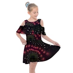 Background Texture Pattern Art Kids  Shoulder Cutout Chiffon Dress