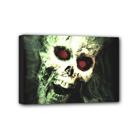 Screaming Skull Human Halloween Mini Canvas 6  X 4  (stretched) by Wegoenart