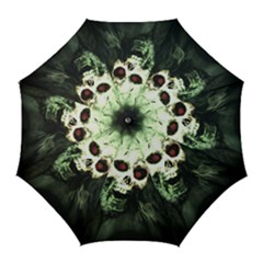 Screaming Skull Human Halloween Golf Umbrellas by Wegoenart