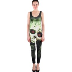 Screaming Skull Human Halloween One Piece Catsuit by Wegoenart