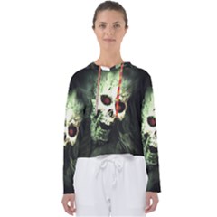 Screaming Skull Human Halloween Women s Slouchy Sweat