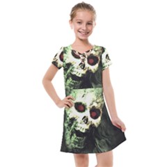 Screaming Skull Human Halloween Kids  Cross Web Dress