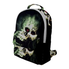 Screaming Skull Human Halloween Flap Pocket Backpack (large) by Wegoenart