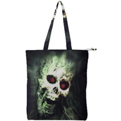 Screaming Skull Human Halloween Double Zip Up Tote Bag