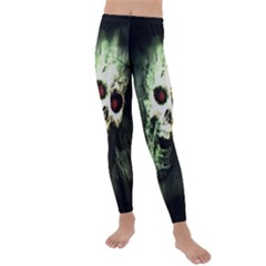 Screaming Skull Human Halloween Kids  Lightweight Velour Leggings