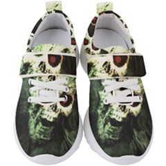 Screaming Skull Human Halloween Kids  Velcro Strap Shoes