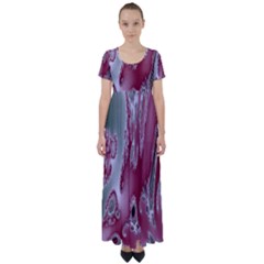 Fractal Gradient Colorful Infinity High Waist Short Sleeve Maxi Dress by Wegoenart