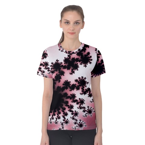 Fractal Pattern Pink Women s Cotton Tee by Wegoenart