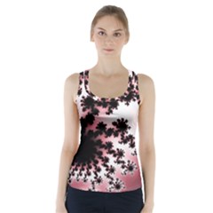 Fractal Pattern Pink Racer Back Sports Top