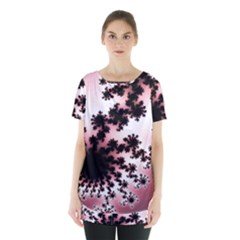 Fractal Pattern Pink Skirt Hem Sports Top by Wegoenart